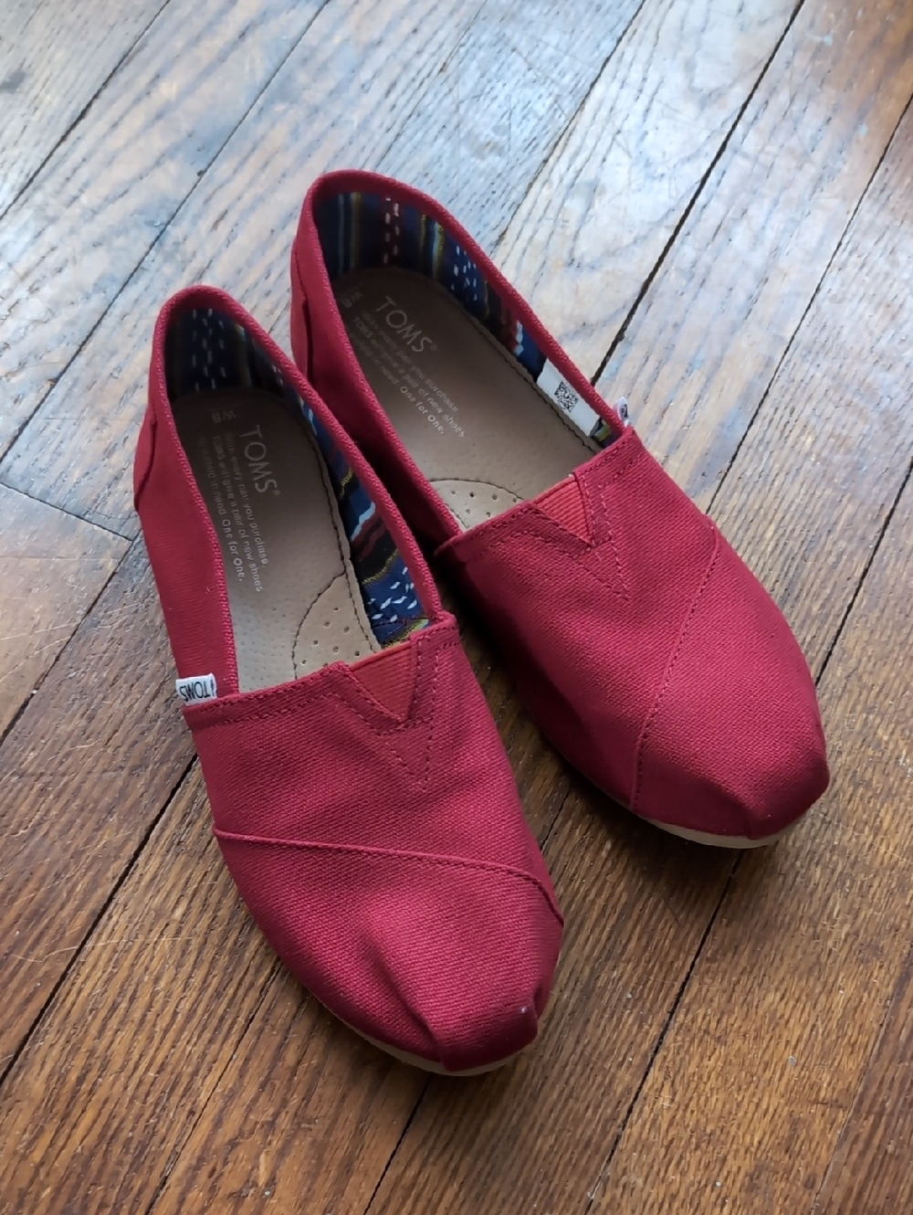 Toms Red Canvas Flats